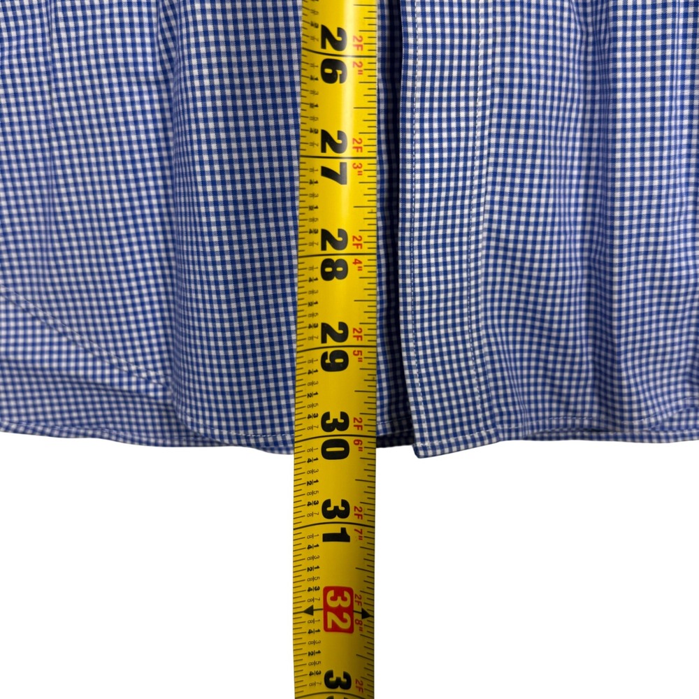 J.Crew Thompson Flex‎ Wrinkle Free Dress Shirt Large Blue Gingham Check Mens - Picture 9 of 10